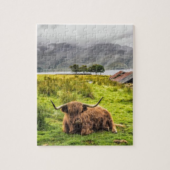Puzzle de la vache Highland (Vertical)