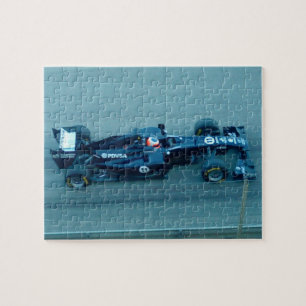 Puzzle de la voiture de course bleue