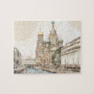 Puzzle de l'église de Saint-Pétersbourg - Aquarell