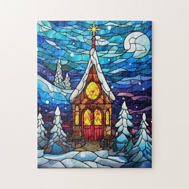 Puzzle de l'église d'hiver (Vertical)