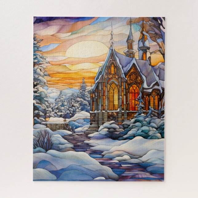 Puzzle de l'église d'hiver (Vertical)