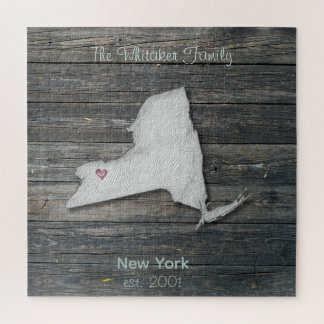 Puzzle de l'État de New York Rustique 