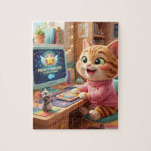 Puzzle de l'exploit Cute Cat Coder (Vertical)