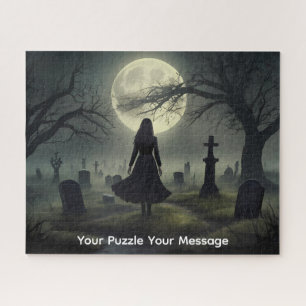 Puzzle de l'œuvre d'art de cimetière de fille goth