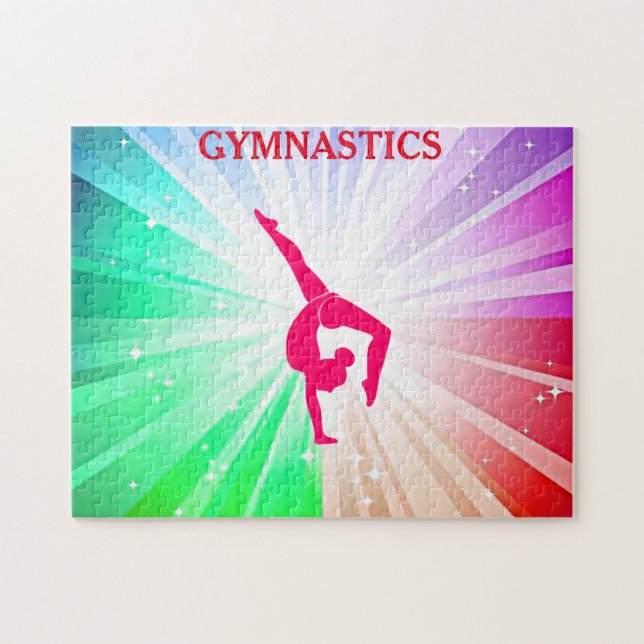 Puzzle de lumières gymnastique avec gymnaste. (Horizontal)