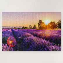 Puzzle de lunettes de soleil de champ de lavande p