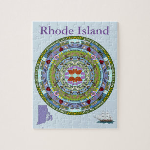 Puzzle de mandala d'état d'Île de Rhode