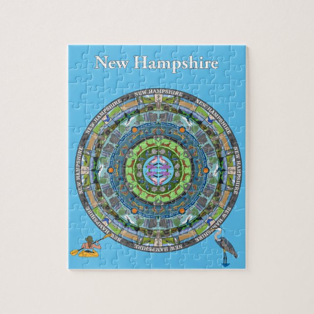 Puzzle de mandala d'état du New Hampshire (Vertical)