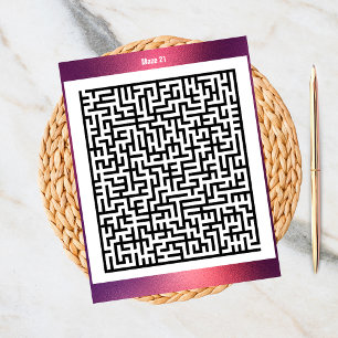 Puzzle de Maze vingt et un rouge   Cartes d'activi