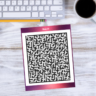 Puzzle de Maze Vingt-quatre rouge   Cartes d'activ