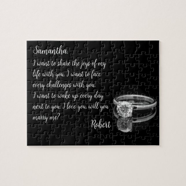 Puzzle de message masqué Marry Me (Horizontal)