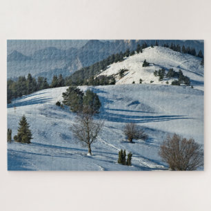 Puzzle de montagne panoramique enneigée