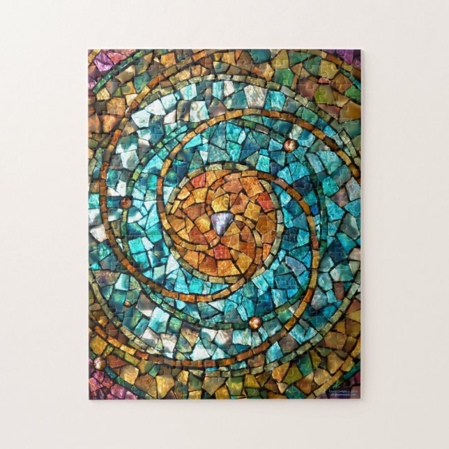 Puzzle de mosaïque en verre souillé "au début " (Vertical)