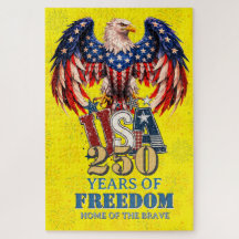 Puzzle de motif de liberté de 250 ans de l'aigle U