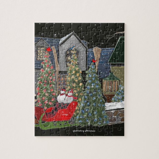 Puzzle de Noël de Gatlinburg (Vertical)