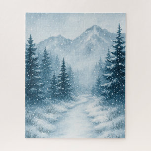 Puzzle de Noël de la forêt neigeuse