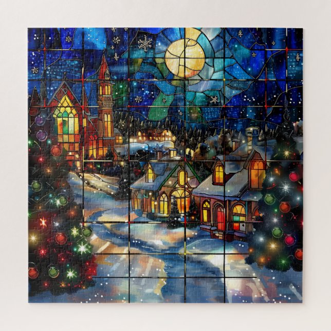 Puzzle de Noël en verre (Vertical)