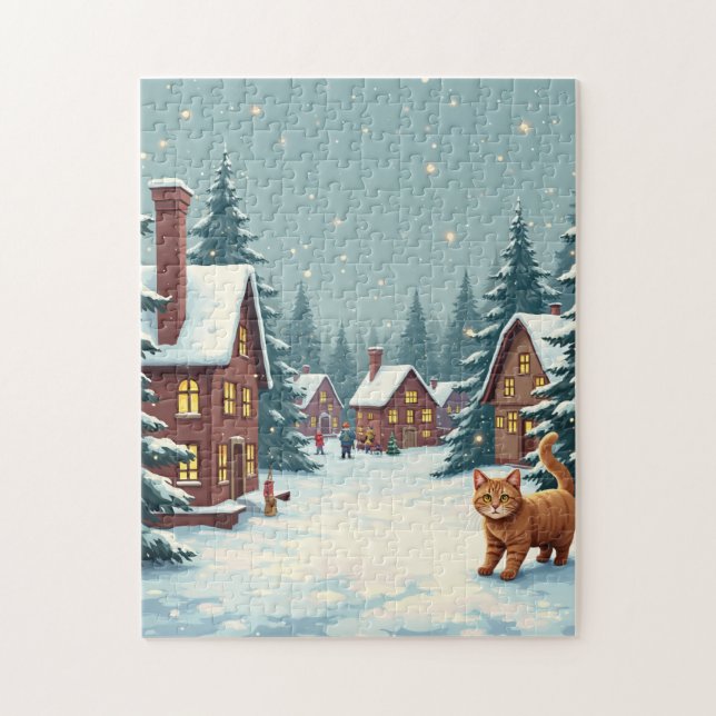 Puzzle de Noël et de chat (Vertical)
