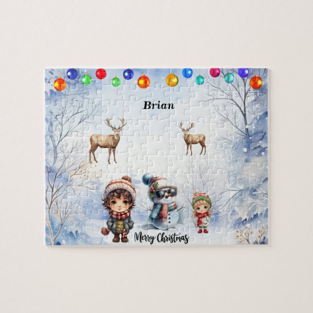 Puzzle de Noël personnalisé (Horizontal)