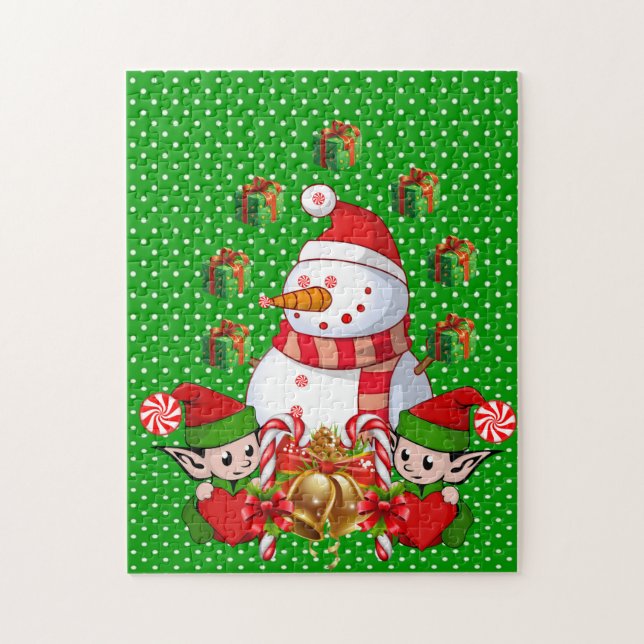 Puzzle de Noël Snowman Elf (Vertical)