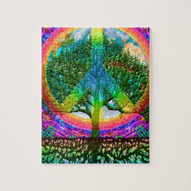 Puzzle de paix du monde d'arc-en-ciel (Vertical)