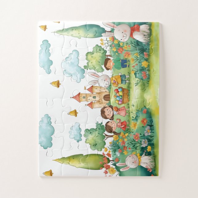 Puzzle de Pâques 30 pièces – Chasse aux œufs (Vertical)