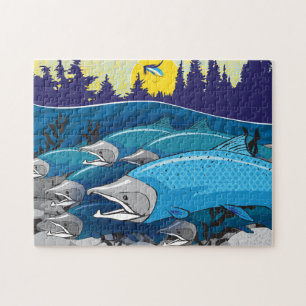 Puzzle de pêche 11x14 pour les aveugles de couleu