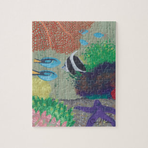 Puzzle de peinture de poissons tropicaux colorés