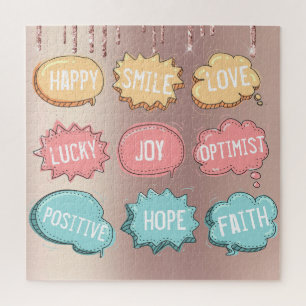 Puzzle de pensée positive - Texte personnalisé
