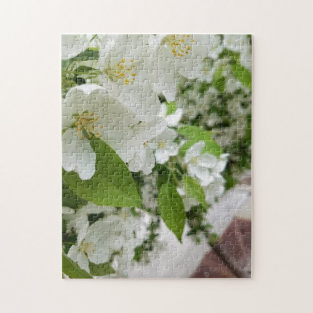 Puzzle de photo créative de fleurs blanches (Vertical)