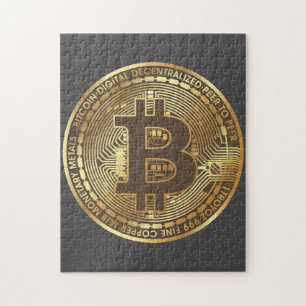 Puzzle de pièces de monnaie en bitcoin gris