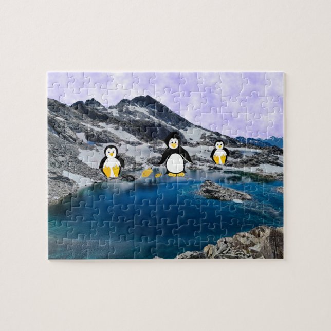 Puzzle de pingouins pêcheurs (Horizontal)