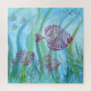 Puzzle de poissons pourpres - Belle vie sous-marin