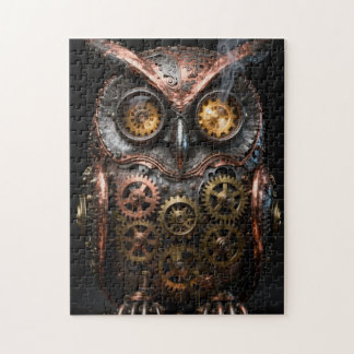 Puzzle de portrait de hibou mécanique Steampunk