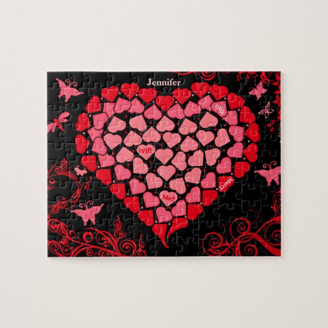 Puzzle de proposition de mariage de coeur de (Horizontal)
