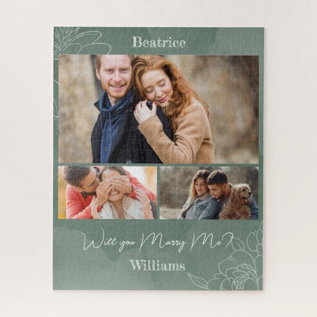 Puzzle de proposition personnalisée - "Me marierez (Vertical)