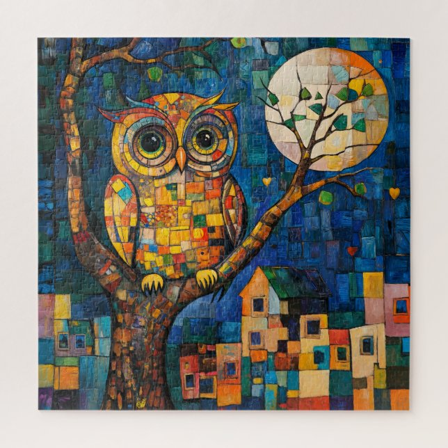 Puzzle de puzzle de hibou de couleur riche (Vertical)