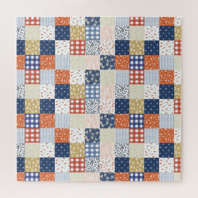 Puzzle de puzzle rouge et bleu (Horizontal)