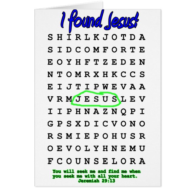 Puzzle de recherche de mot de Jésus (Devant)