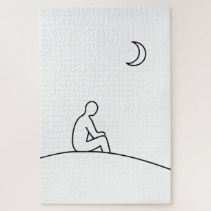 Puzzle de réflexion nocturne minimaliste