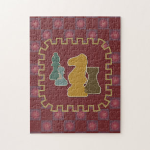 Puzzle de rouge de pièces d'échecs