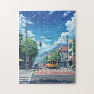 Puzzle de rue de la ville d'anime – Vers un été lu