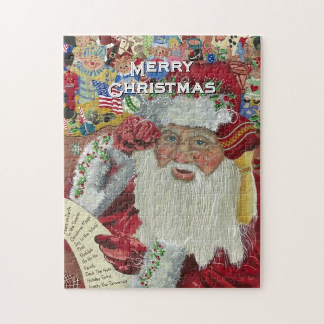 Puzzle de Santa Claus « Vérification de la liste » (Vertical)
