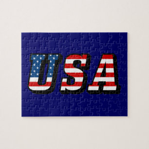 Puzzle de texte du drapeau des États-Unis