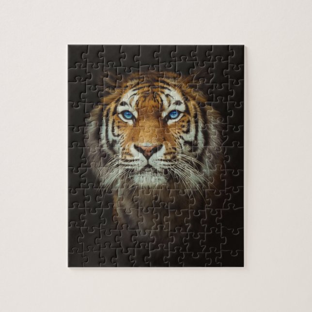 Puzzle de tigre aux yeux bleus (Vertical)
