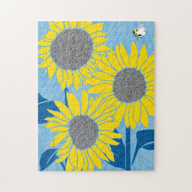 Puzzle de tournesol 11x14 pour les aveugles de cou (Vertical)