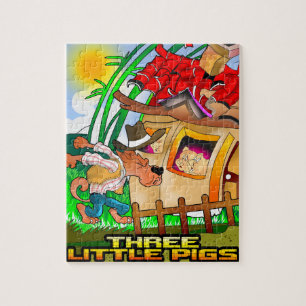 Puzzle de trois petit porcs