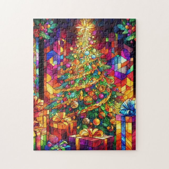 Puzzle de verre coloré de Noël (Vertical)