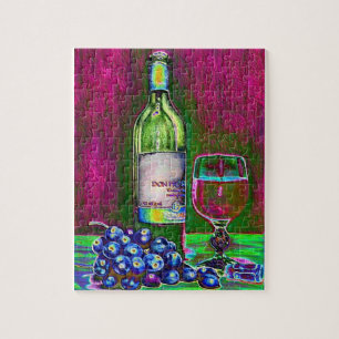 Puzzle de vin et de raisins d'art moderne