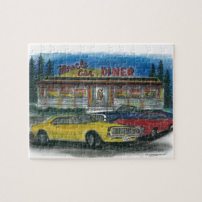 Puzzle de wagon-restaurant de voiture de muscle (Horizontal)